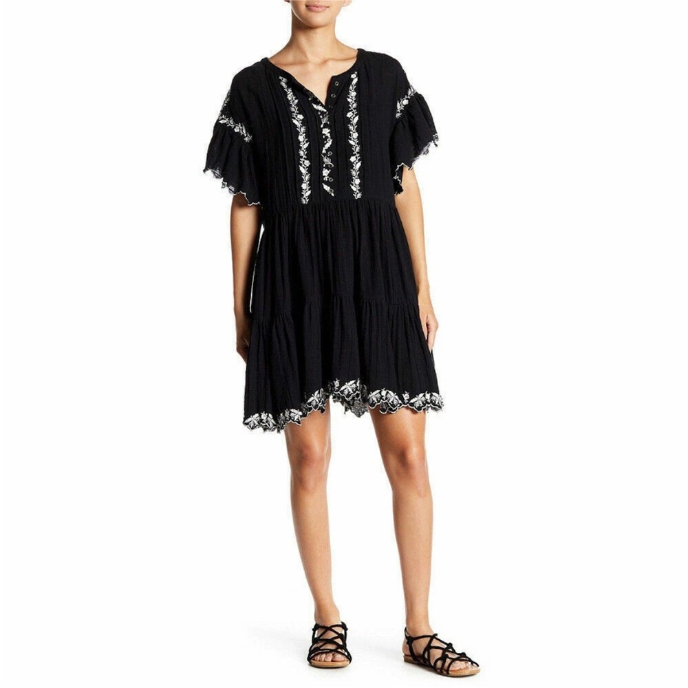Free People Santiago Embroidered Mini Dress